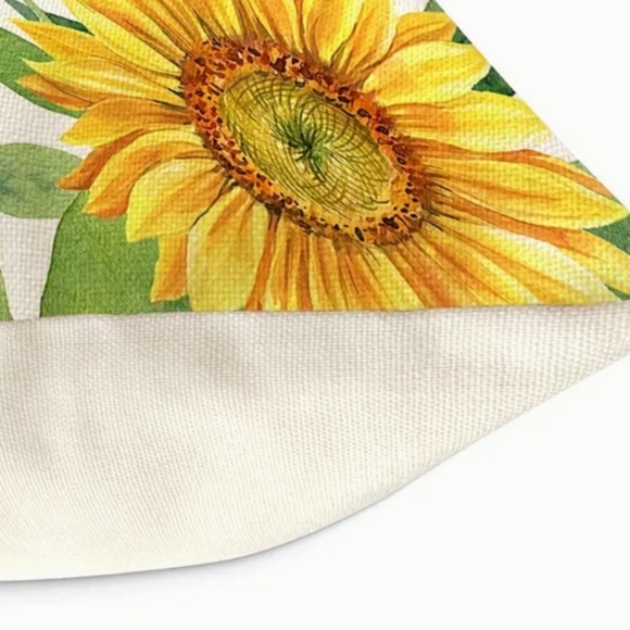 NEW SUNFLOWERS & VINTAGE BICYCLE ALL SEASONS FLORAL LINEN PILLOW COVER 17.7" - Picture 6 of 6
